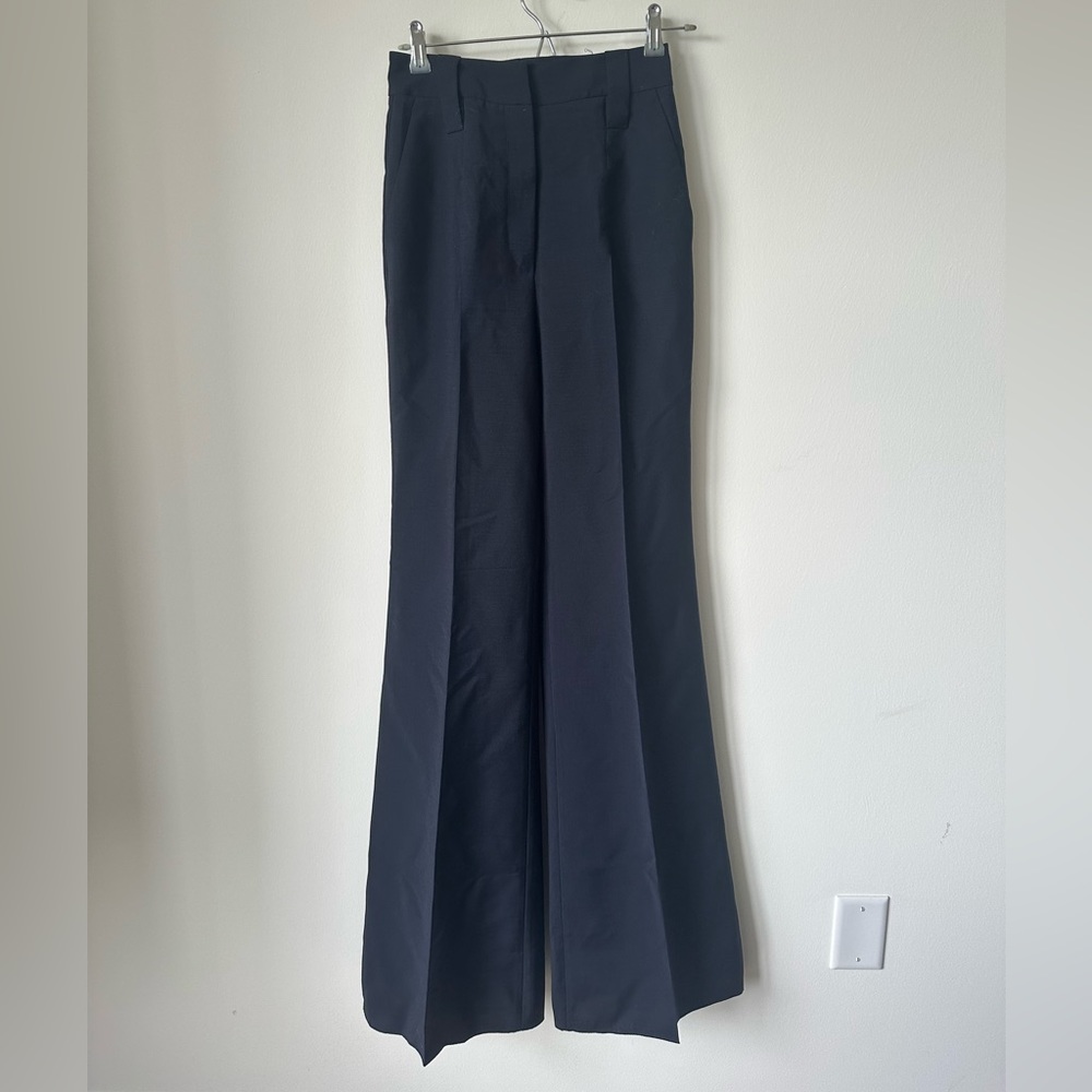 NWT $1300 Prada Women’s Mohair/Wool Pants Navy 36 - Picture 2 of 10
